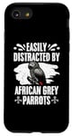 Coque pour iPhone SE (2020) / 7 / 8 Facilement distrait par les perroquets gris africains ornithologie