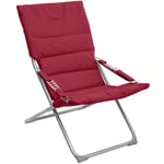 Fauteuil relax de jardin Milos bordeaux en acier traité époxy - Hespéride