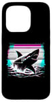 Coque pour iPhone 15 Pro Shark Glitch - Amateur d'animaux marins vintage