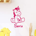 Stickers Prénom Personnalisé | Sticker Autocollant Nom Personnalisable - Décoration Murale Chambre Enfant | 2 Planches de 25 x 20 cm et 40 x 25 cm - Fushia