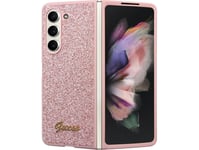 Guess Etui Guess Guhczfd5hggshp Samsung Galaxy Z Fold 5 Hardt Deksel Glitter Script Rød/Rosa