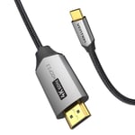 VENTION USB C to HDMI Cable 1.5M (4K@60Hz, 2K@120Hz, 1080P@144Hz), Thunderbolt to HDMI Type C to HDMI Cable [Thunderbolt 3 Compatible] for iPhone15 Pro/Max, iPad, MacBook, Galaxy S23/S22, Surface, etc