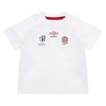 Umbro Kids England Rugby RWC Home Classic 2023 Baby Jersey White 6-12 Months