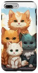 Coque pour iPhone 7 Plus/8 Plus Mignon anime chat photo de famille sur rocher ensoleillé jour portrait