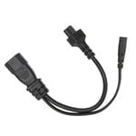 IEC320 C14 Male to C5 C7 Female Power Cord 1 in 2 Out 10A 250V Waterproof Power