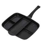 Innovacook 5-Section Grill & Griddle Pan, Long Lasting Pan, Innovative Cookware, Double Layer Coating Pan, Suitable for All Cooking hobs, Black