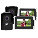 1080P Wifi Video Doorbell 7in TFT Display 2 Cameras 2 Monitors 110° Night Vi Kit