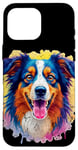 Coque pour iPhone 16 Pro Max Berger australien Femmes Hommes Enfants Chien Aussie Art Portrait