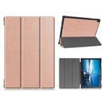 Lenovo Tab M10 FHD REL tri-fold läderfodral - Roséguld