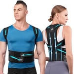 AOFIT Posture Correcteur Dos Femme Homme, Ceinture Dorsale Maintien du Dos Droit du Cou et des Épaules,Redresse Dos Soutien Lombaire Confortable Respirant et Réglable L