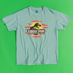 Official Jurassic Park Jeep Logo Vintage Wash Green T-Shirt : S,M,XXL,3XL,4XL