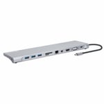 MANHATTAN MH USB-C Triple monitor docking station  silver   Box