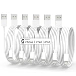 AYNGWRNB iPhone Charger [MFi Certified] 6Pack(3/3/6/6/6/10 FT) iPhone Charger Cable Lightning Cable White iPhone Charger Fast Charge Long Cable for iPhone 14 13 12 11 Pro Max XR XS Mini 8 7 Plus iPad