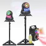 Pack de 2 Lyres Spot Ibiza Light STAR-SPOT-BL 30W - 2 Pieds Supports 2-en-1 SST02 - Machine Fumée Astro LEDS RGB - Dj Fête Soirée