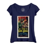 T-Shirt Femme Col Echancré King Kong Versus Godzilla Vieille Affiche Italienne De Film Rétro Poster Cinéma Vintage