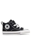 Converse Infant Boys Malden Street Mid Trainers - Black/White, Black/White, Size 3 Younger