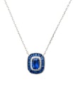 Great Gatsby Pendant Necklace Sapphire Silver