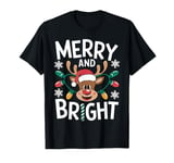 Funny Merry and Bright Christmas Lights Reinder Xmas Holiday T-Shirt