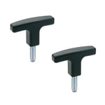 Ganter Normelemente | Lot de 2 vis à poignée en T | Poignées de meuble | Poignées de tiroir | GN 563.1-55-M8-20 | Plastique | Poignée 55 mm | Filetage M8 x 20