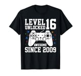 Level 16 Unlocked Awesome Since 2009 16th Birthday Gaming T-Shirt