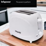 700W WHITE 2 SLICE EXTRA WIDE SLOT COOL TOUCH TOASTER VARIABLE BROWNING CONTROL