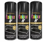 Colour It Jet Black Spray Paint Matt Finish Metal Plastic Wood Quick Dry 250ml