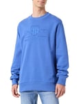 GANT Reg Tonal Shield C-Neck Sweat Maillot de survêtement, Bleu Vif, L Homme