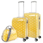 SKPAT - Luggage Sets - Suitcase Set of 3 pcs - Hard Shell Suitcase. Lightweight Hard Suitcase - Set with Combination Lock - Hard Suitcase Set in Small Cabin Size, Medium with Beauty Case, Yellow