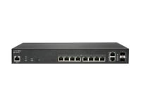 Sonicwall Switch Sws12-10Fpoe - Switch - Styrt - 10 X 10/100/1000 (Poe+) + 2 X Gigabit Sfp - Stasjonær - Poe+ (130 W) - Med 3-Års 247-Støtte