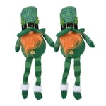 2 st Patrick's Day-tomtar i plysch, dekoration, lycka till, leprechaun-docka, dekorationer för hemmet, bordsdekorationer, grön hatt