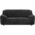 Shmshng - housses de canapés épaisses 1/2/3/4 places pure color sofa protector velours easy fit elastic stretch sofa slipcover (noir, 2 places