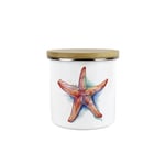 Vibrant Starfish Hot Chocolate Canister - Medium Kitchen Enamel Storage Jar Gift