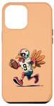 Coque pour iPhone 15 Plus Action de grâces Turquie Jouant au Football Touchdown Hommes Garçons