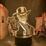 Led Night Light-3d Illusion Light - Game Red Dead Redemption 2 Gift Acrylic 3d Lamp for Game Room Decor Nightlight RDR2 Arthur Morgan Figure Kids (Color : 16 color with remote)