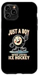 Coque pour iPhone 11 Pro Just a Boy Who Loves Palet de hockey sur glace pour garçon