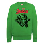 Sweat Homme Marvel Avengers Assemble - Team Explosion - Vert - XL - Vert Citron