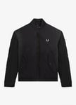 Fred Perry Bomber Jacket Cable Knit Sleeve Size S Small Black J4595 RRP £250 NEW