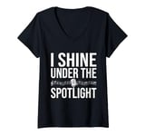 Womens I Shine Under the Spotlight Karaoke V-Neck T-Shirt