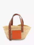 Pre-loved LOEWE Palm Leaf and Calfskin Mini Basket Bag, Neutral