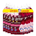 Lenor Adoucissant Linge, 448 Lavages (8x56), Jasmin et Rose de Mai, Collection Bien-être Avec Une Touche d’Huile Essentielle, Formule Fraîcheur Ultra Concentrée, Fabriqué en France