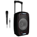 NGS WILD SAMBA - Haut-parleur Bluetooth Puissant, Haut-parleur portable, Microphone filaire inclus, lumières et écran LED, entrées audio multiples, batterie lithium, puissance 30W, 44x27x26 cm, 3.5 kg