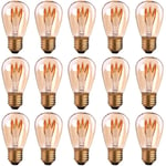 Lot de 15 ampoules led E27 à filament spirale ST45/S14 3 w Style vintage Lumière ambrée Dimmable 2200 k Blanc très chaud 140 lm Équivalent à 25 w