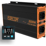 Edecoa - Convertisseur Pur Sinus 2000w Onduleur 12v 220v avec télécommande lcd et 2X usb la capacité de Charge du rcd est augmentée et l'efficacité