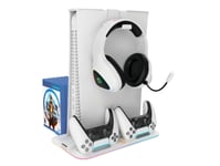 Canyon Cs-5, Ps5 Charger Stand, With Rgb Light, 315*185*28Mm, With 23Cm+0.5Cm Cable, 47510G, White