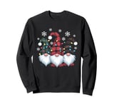 Funny Three Gnomes Men Women Buffalo Plaid Red Christmas Sweatshirt