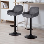 Sifree - 6PCS tabouret de bar, chaise de cuisine,gris Braga tissu