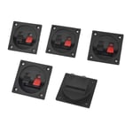 5 Pcs Black Square 2 Spring Binding Post Terminal Board for Audio Speaker