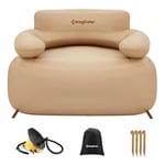 KingCamp Inflatable Sofa Camping Sofa Inflatable Chair with Pump Backrest Carry Bag Durable 1000D PVC Material Easy 2 Minute Inflation Blow Up Sofa Air Chair for Indoor Outdoor Party Beach Travel