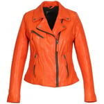 Blouson Oakwood  Blouson en cuir femme  Ref 53700 Clips 6 Corail