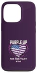 iPhone 13 Pro Purple Up For Military Kids Heart Love America Military Case